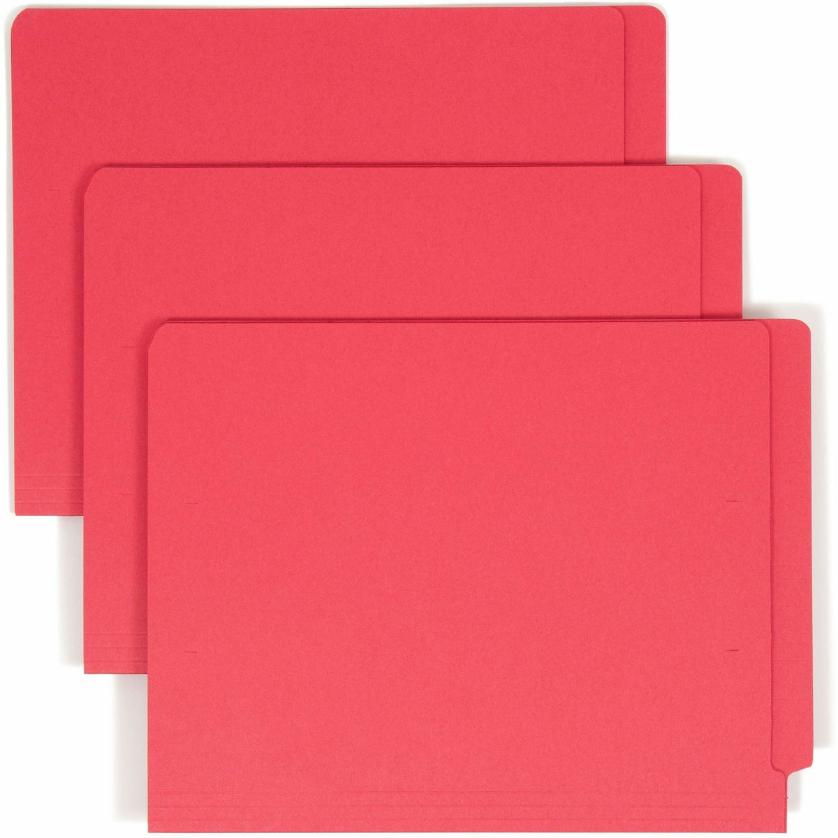 Smead Shelf-Master Straight Tab Cut Letter Recycled End Tab File Folder - 8 1/2" x 11" - 3/4" Expansion - 11 pt. - 2 Plys - Red - Heavy Duty, Reinforced Tab - 10% Recycled - 100 / Box