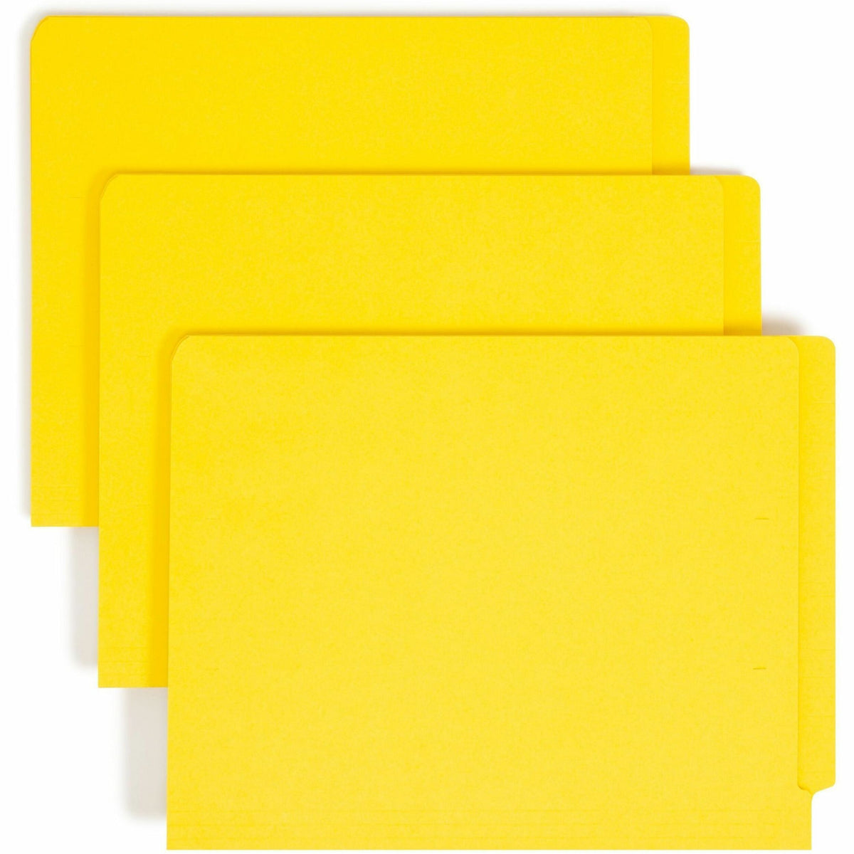 Smead Colored Straight Tab Cut Letter Recycled End Tab File Folder - 8 1/2" x 11" - 3/4" Expansion - 11 pt. - 2 Plys - Yellow - Heavy Duty, Reinforced Tab - 10% Recycled - 100 / Box