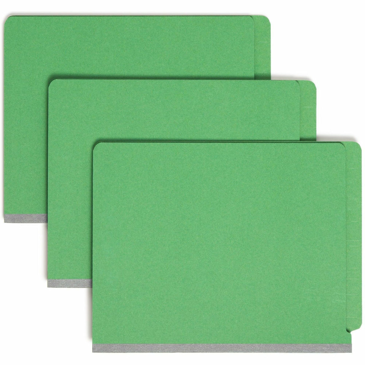 Smead Straight Tab Cut Letter Recycled Classification Folder - 8 1/2" x 11" - 2" Expansion - 2 x 2S Fastener(s) - 2" for Folder - End Tab Location - 2 Divider(s) - 25 pt. - Pressboard - Green - 100% Recycled - 10 / Box