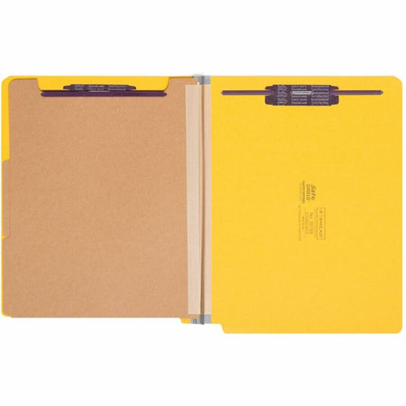 Smead Straight Tab Cut Letter Recycled Classification Folder - 8 1/2" x 11" - 2" Expansion - 2 x 2S Fastener(s) - 2" for Folder - End Tab Location - 2 Divider(s) - 23 pt. - Pressboard - Yellow - 100% Recycled - 10 / Box