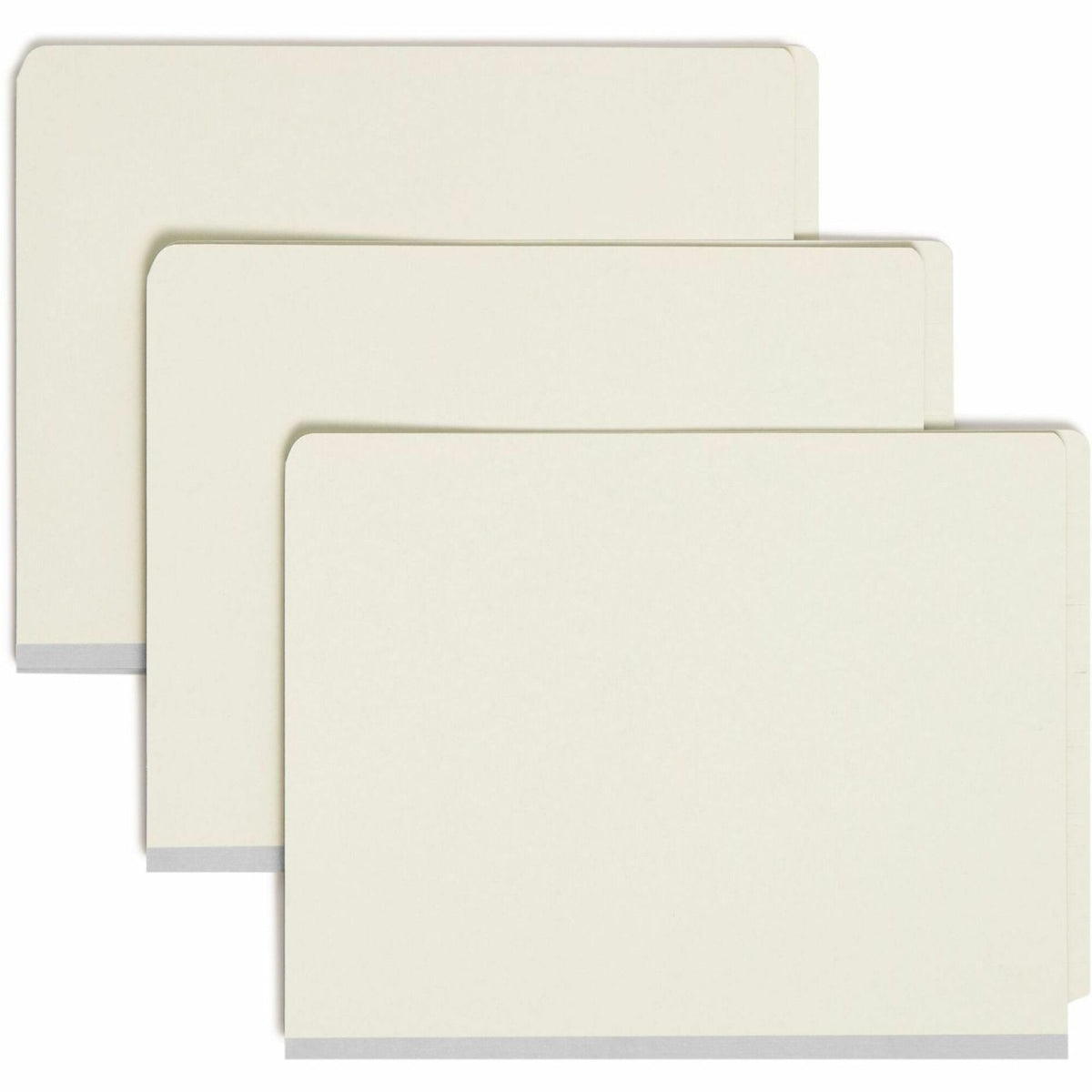 Smead Straight Tab Cut Letter Recycled Classification Folder - 8 1/2" x 11" - 2" Expansion - 2 x 2S Fastener(s) - 2" for Folder - End Tab Location - 1 Divider(s) - 25 pt. - Pressboard - Gray/Green - Heavy Duty, Tear Resistant - 100% Recycled - 10 / Box