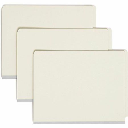 Smead Straight Tab Cut Letter Recycled Classification Folder - 8 1/2" x 11" - 2" Expansion - 2 x 2S Fastener(s) - 2" for Folder - End Tab Location - 1 Divider(s) - 25 pt. - Pressboard - Gray/Green - Heavy Duty, Tear Resistant - 100% Recycled - 10 / Box