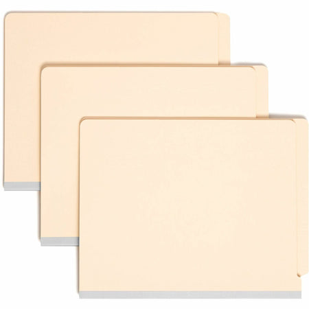 Smead Straight Tab Cut Letter Recycled Classification Folder - 8 1/2" x 11" - 2" Expansion - 2 x 2B Fastener(s) - 2" for Folder - End Tab Location - 1 Divider(s) - 18 pt. - 2 Plys - Pressboard - Manila - Locking Mechanism - 10% Recycled - 10 / Box