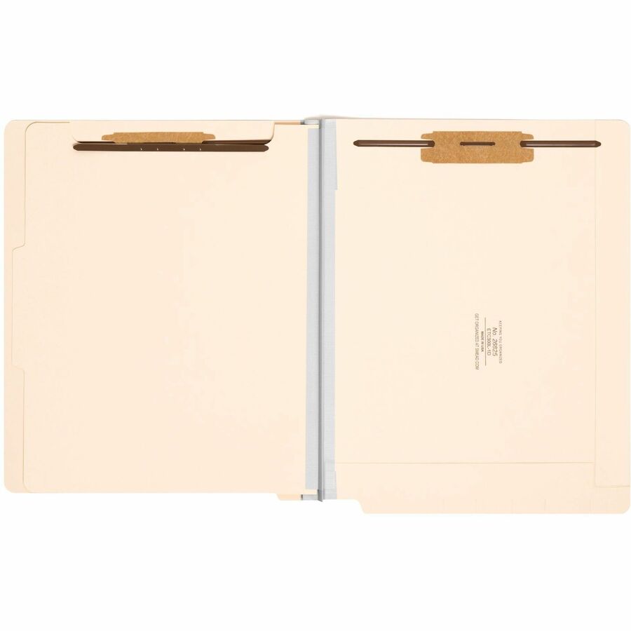Smead Straight Tab Cut Letter Recycled Classification Folder - 8 1/2" x 11" - 2" Expansion - 2 x 2B Fastener(s) - 2" for Folder - End Tab Location - 1 Divider(s) - 18 pt. - 2 Plys - Pressboard - Manila - Locking Mechanism - 10% Recycled - 10 / Box