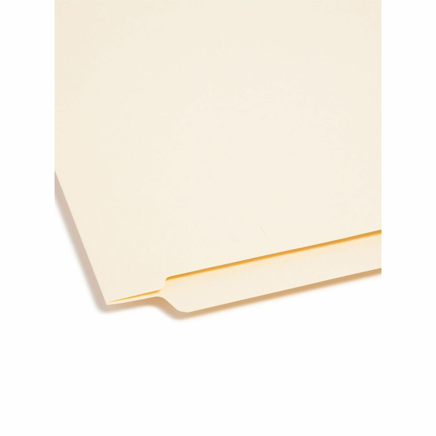 Smead Straight Tab Cut Legal Recycled End Tab File Folder - 8 1/2" x 14" - 3/4" Expansion - 11 pt. - 2 Plys - Manila - Reinforced Tab, Embossed - 10% Recycled - 100 / Box