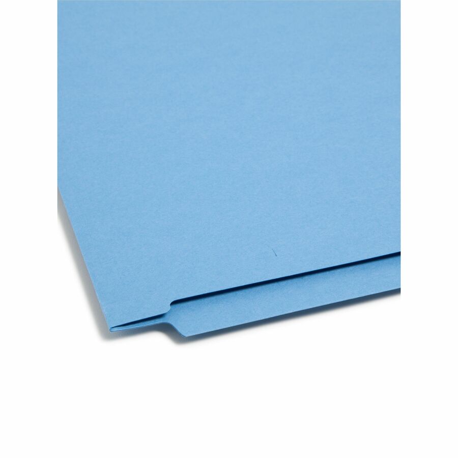 Smead Shelf-Master Straight Tab Cut Legal Recycled Fastener Folder - 8 1/2" x 14" - 3/4" Expansion - 2 x 2B Fastener(s) - End Tab Location - 11 pt. - 2 Plys - Blue - Heavyweight - 10% Recycled - 50 / Box