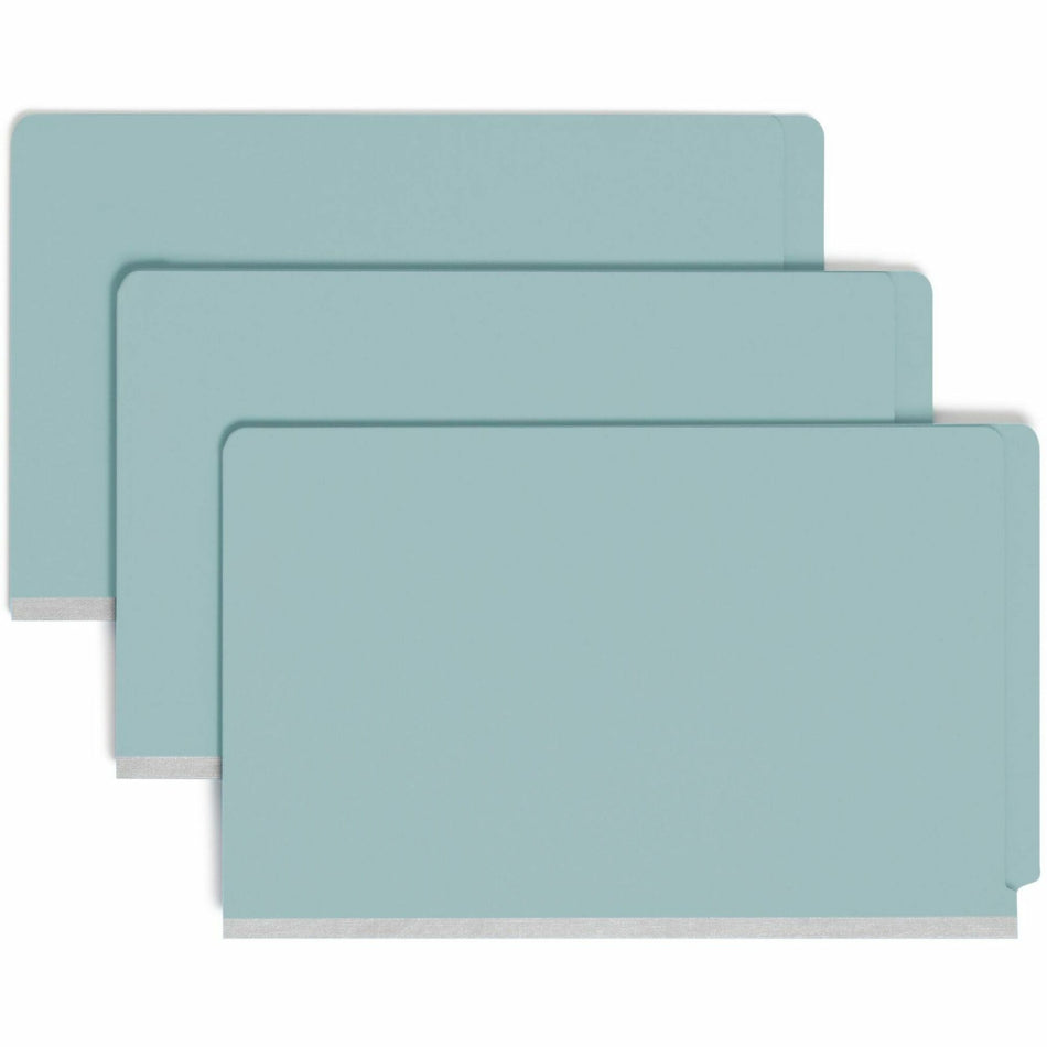 Smead Legal Recycled Classification Folder - 8 1/2" x 14" - 2" Expansion - 2 x 2S Fastener(s) - 2" for Folder - End Tab Location - 2 Divider(s) - 25 pt. - Pressboard - Blue - 100% Recycled - 10 / Box