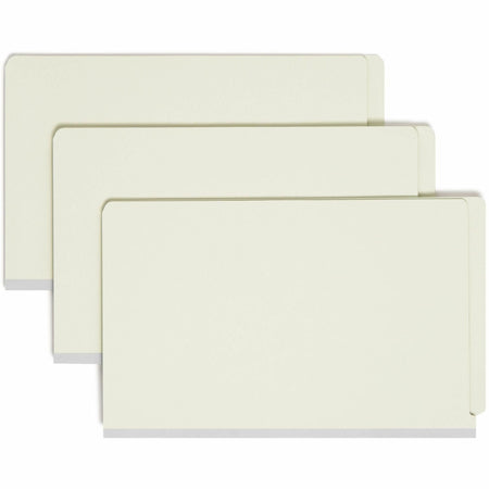 Smead Straight Tab Cut Legal Recycled Classification Folder - 8 1/2" x 14" - 2" Expansion - 2 x 2S Fastener(s) - 2" for Folder - End Tab Location - 1 Divider(s) - 25 pt. - Pressboard - Gray, Green - Heavy Duty, Tear Resistant - 100% Recycled - 10 / Box