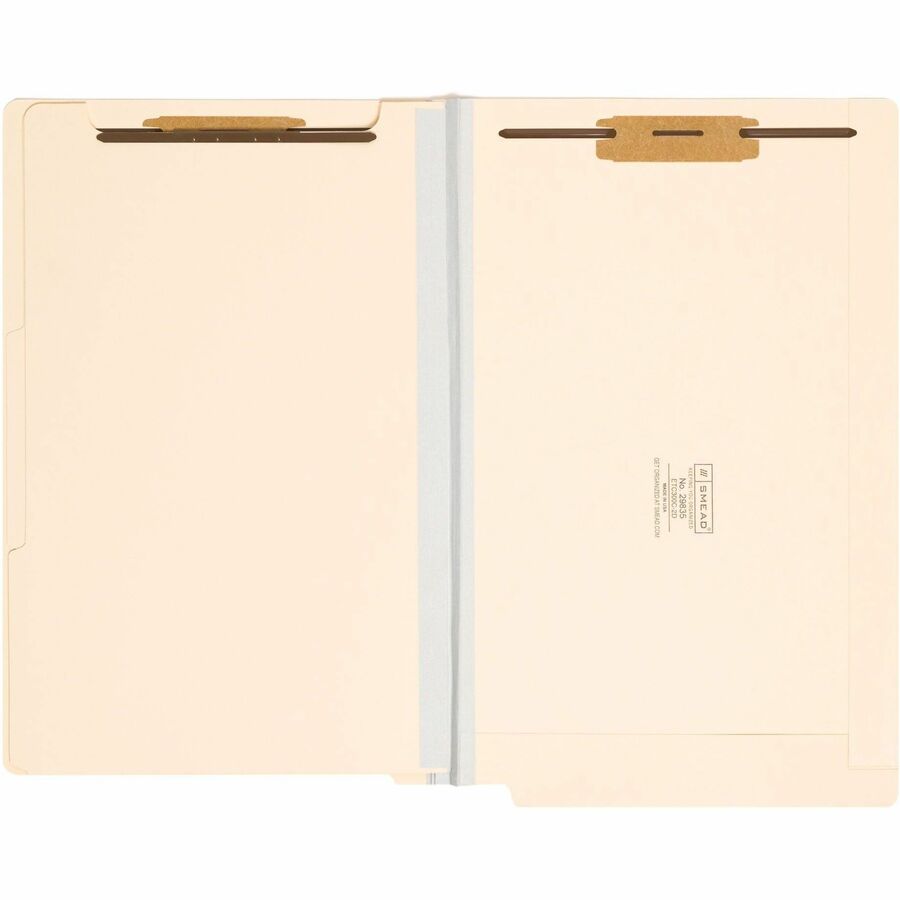 Smead Legal Recycled Classification Folder - 8 1/2" x 14" - 2" Expansion - 2 x 2B Fastener(s) - 2" for Folder - End Tab Location - 2 Divider(s) - 18 pt. - Pressboard - Manila - 10% Recycled - 10 / Box