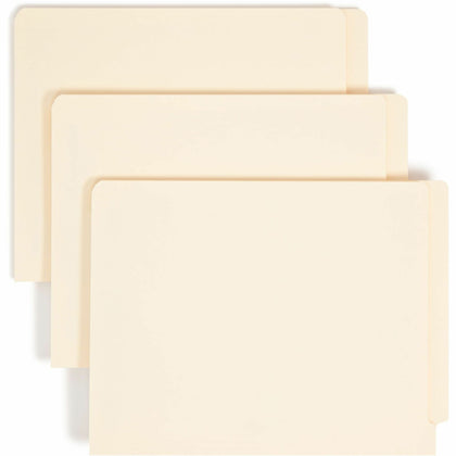 Smead Straight Tab Cut Letter Recycled Fastener Folder - 8 1/2" x 11" - 3/4" Expansion - 1 x 2B Fastener(s) - 2" for Folder - End Tab Location - 11 pt. - 2 Plys - Manila - Reinforced Tab, Embossed - 10% Recycled - 50 / Box