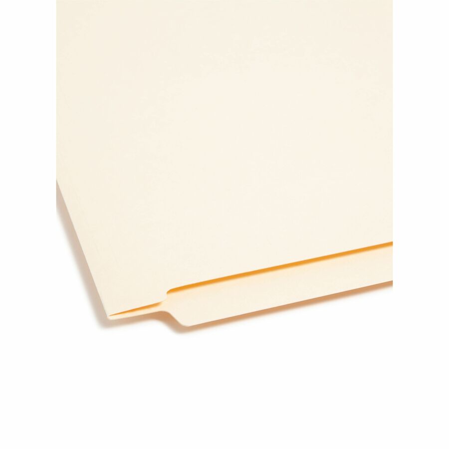 Smead Straight Tab Cut Letter Recycled Fastener Folder - 8 1/2" x 11" - 3/4" Expansion - 1 x 2B Fastener(s) - 2" for Folder - End Tab Location - 11 pt. - 2 Plys - Manila - Reinforced Tab, Embossed - 10% Recycled - 50 / Box