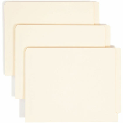 Smead Straight Tab Cut Letter Recycled Fastener Folder - 8 1/2" x 11" - 3/4" Expansion - 2 x 2B Fastener(s) - 2" for Folder - End Tab Location - 11 pt. - 2 Plys - Manila - Reinforced Tab, Embossed - 10% Recycled - 50 / Box