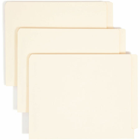 Smead Straight Tab Cut Letter Recycled Fastener Folder - 8 1/2" x 11" - 3/4" Expansion - 2 x 2B Fastener(s) - 2" for Folder - End Tab Location - 11 pt. - 2 Plys - Manila - Reinforced Tab, Embossed - 10% Recycled - 50 / Box