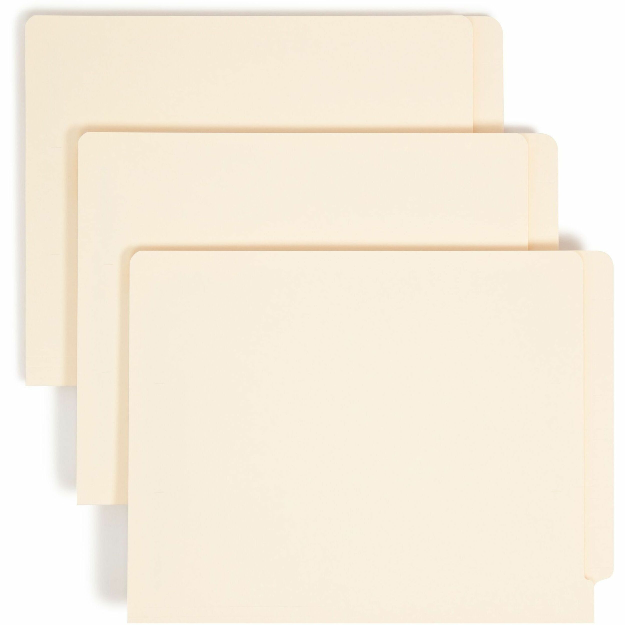 Smead Straight Tab Cut Letter Recycled Fastener Folder - 8 1/2" x 11" - 3/4" Expansion - 2 x 2B Fastener(s) - 2" for Folder - End Tab Location - 14 pt. - 2 Plys - Manila - Embossed - 10% Recycled - 50 / Box