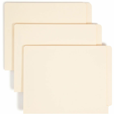 Smead Straight Tab Cut Letter Recycled Fastener Folder - 8 1/2" x 11" - 3/4" Expansion - 2 x 2B Fastener(s) - 2" for Folder - End Tab Location - 14 pt. - 2 Plys - Manila - Embossed - 10% Recycled - 50 / Box