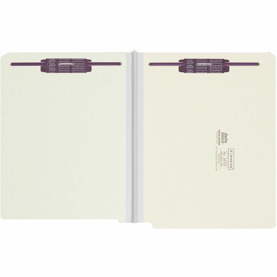 Smead Letter Recycled Fastener Folder - 8 1/2" x 11" - 1" Expansion - 2 x 2S Fastener(s) - 2" for Folder - End Tab Location - 25 pt. - Pressboard - Gray, Green - Heavy Duty, Rounded Corner - 100% Recycled - 25 / Box