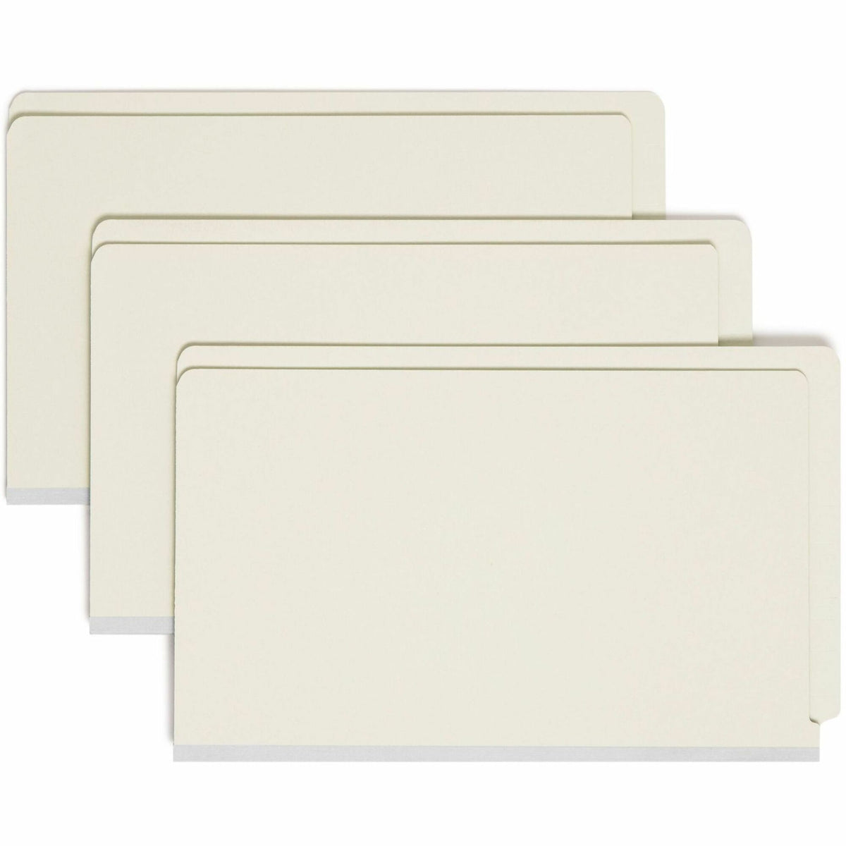 Smead Legal Recycled Fastener Folder - 8 1/2" x 14" - 2" Expansion - 2 x 2S Fastener(s) - 2" for Folder - End Tab Location - 25 pt. - Pressboard - Gray, Green - Heavy Duty, Rounded Corner - 100% Recycled - 25 / Box