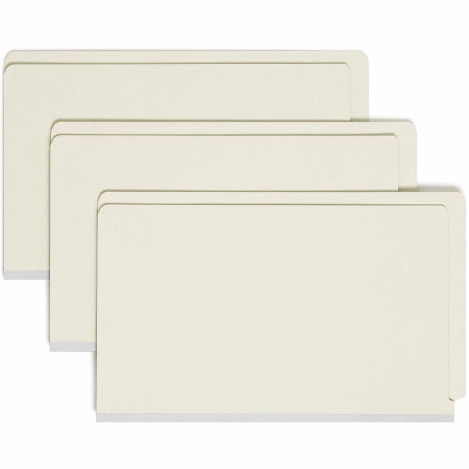 Smead Legal Recycled Fastener Folder - 8 1/2" x 14" - 2" Expansion - 2 x 2S Fastener(s) - 2" for Folder - End Tab Location - 25 pt. - Pressboard - Gray, Green - Heavy Duty, Rounded Corner - 100% Recycled - 25 / Box