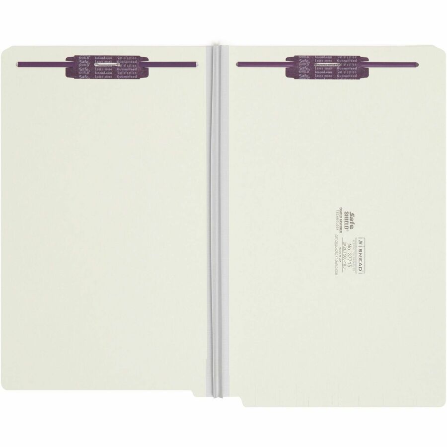 Smead Legal Recycled Fastener Folder - 8 1/2" x 14" - 2" Expansion - 2 x 2S Fastener(s) - 2" for Folder - End Tab Location - 25 pt. - Pressboard - Gray, Green - Heavy Duty, Rounded Corner - 100% Recycled - 25 / Box
