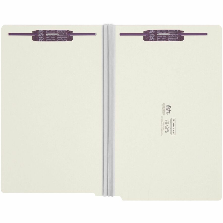 Smead Legal Recycled Fastener Folder - 8 1/2" x 14" - 3" Expansion - 2 x 2S Fastener(s) - 2" for Folder - End Tab Location - 25 pt. - Pressboard - Gray, Green - Heavy Duty, Rounded Corner - 100% Recycled - 25 / Box