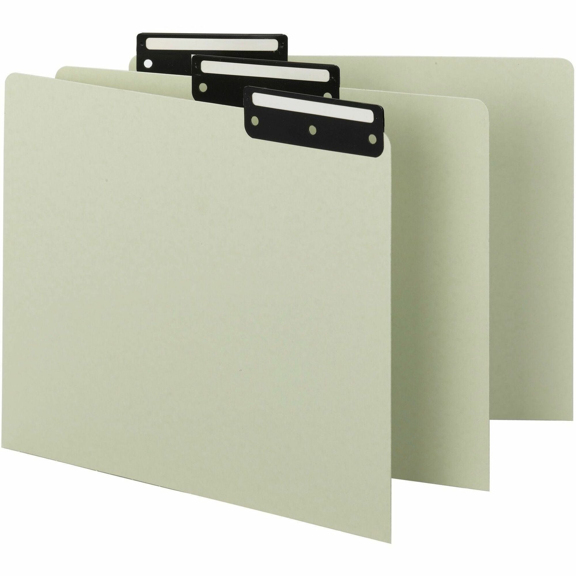 Smead Filing Guides with Blank Tab - Blank Assorted Tab(s) - Letter - Gray Pressboard, Green Divider - Metal Tab(s) - 100% Recycled - 50 / Box