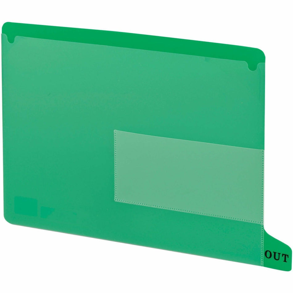 Smead End Tab Out Guides - Printed Bottom Tab(s) - Message - OUT - Letter - Green Poly Tab(s) - 25 / Box