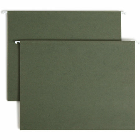 Smead Letter Recycled Hanging Folder - 8 1/2" x 11" - 2" Expansion - 11 pt. - Vinyl - Standard Green - 10% Recycled - 25 / Box