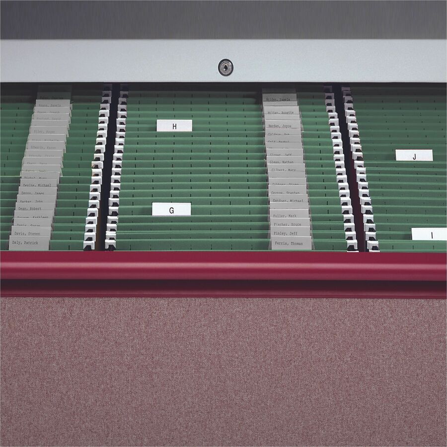 Smead 1/5 Tab Cut Letter Recycled Hanging Folder - 8 1/2" x 11" - Top Tab Location - Assorted Tab Position - 11 pt. - Vinyl - Standard Green - 10% Recycled - 25 / Box