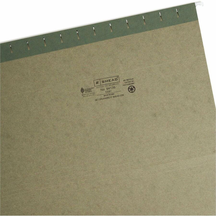 Smead 1/3 Tab Cut Legal Recycled Hanging Folder - Right