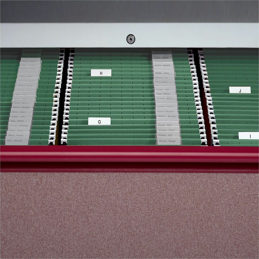 Smead 1/5 Tab Cut Legal Recycled Hanging Folder - 8 1/2" x 14" - Top Tab Location - Assorted Tab Position - 11 pt. - Vinyl - Standard Green - 10% Recycled - 25 / Box