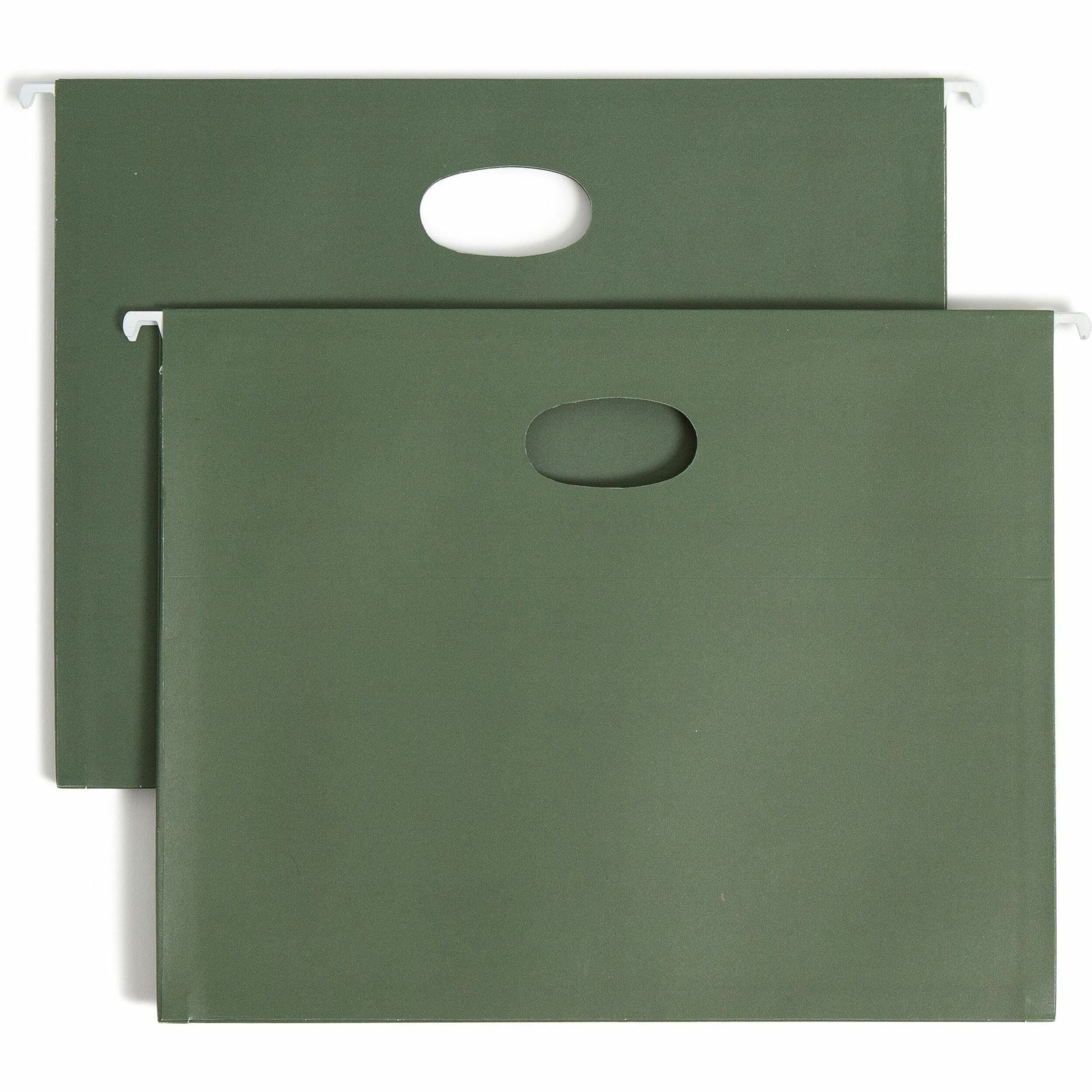 Smead Letter Recycled Hanging Folder - 8 1/2" x 11" - 3 1/2" Expansion - 11 pt. - Standard Green - 30% Recycled - 10 / Box