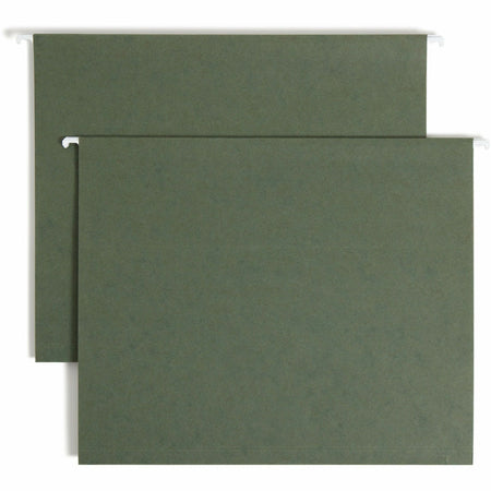 Smead Letter Recycled Hanging Folder - 8 1/2" x 11" - 1" Expansion - 11 pt. - Pressboard - Standard Green - Reinforced Base - 10% Recycled - 25 / Box