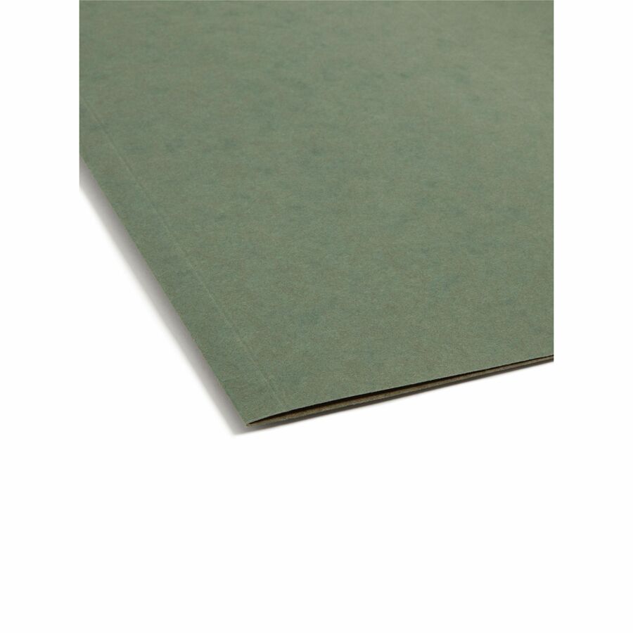 Smead Letter Recycled Hanging Folder - 8 1/2" x 11" - 1" Expansion - 11 pt. - Pressboard - Standard Green - Reinforced Base - 10% Recycled - 25 / Box