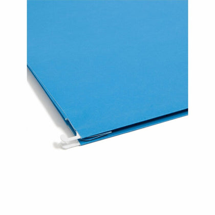 Smead Recycled Hanging Folders: 1/5 Tab Cut, 2" Expansion, Sky Blue - 25/Box