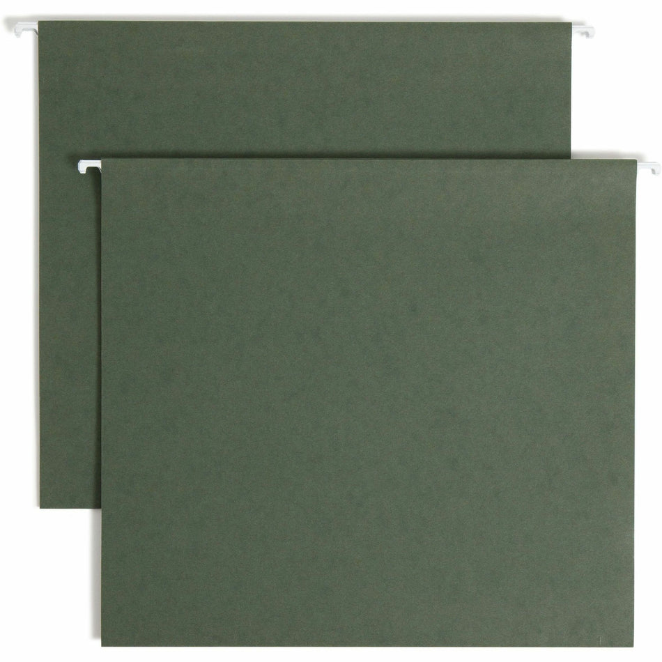 Smead Letter Recycled Hanging Folder - 8 1/2" x 11" - 3" Expansion - 11 pt. - Pressboard - Standard Green - Reinforced Base - 10% Recycled - 25 / Box