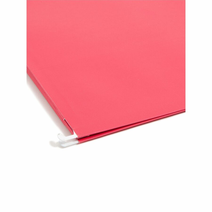 Smead Letter Recycled Hanging Folder - 8 1/2" x 11" - 3 1/2" Expansion - 11 pt. - Blue, Green, Red, Yellow - 10% Recycled - 4 / Pack