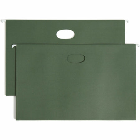 Smead Legal Recycled Hanging Folder - 8 1/2" x 14" - 3 1/2" Expansion - 11 pt. - Standard Green - 30% Recycled - 10 / Box