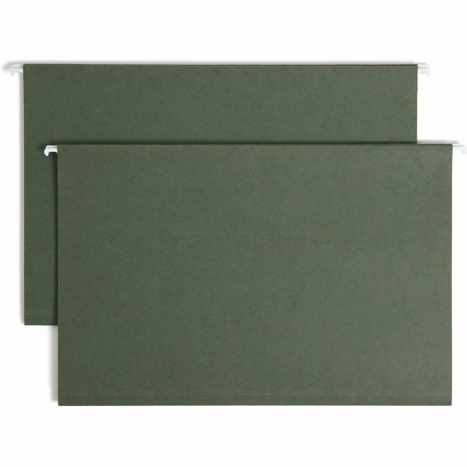 Smead Legal Recycled Hanging Folder - 8 1/2" x 14" - 1" Expansion - 11 pt. - Pressboard - Standard Green - Reinforced Base - 10% Recycled - 25 / Box