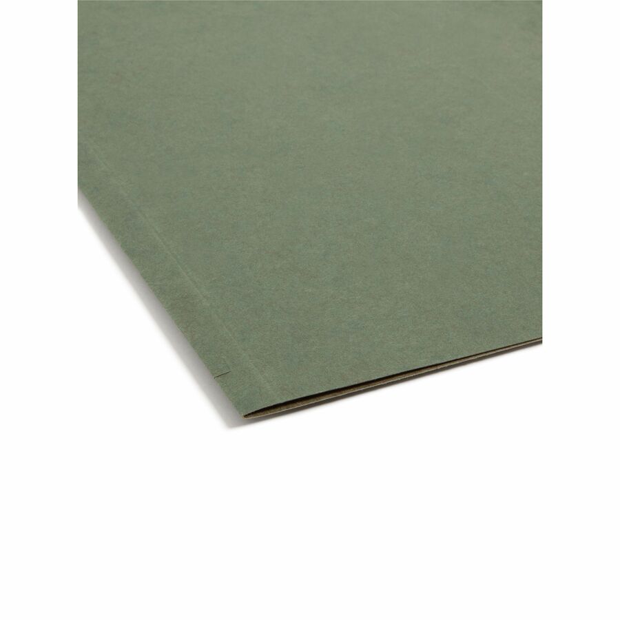 Smead Legal Recycled Hanging Folder - 8 1/2" x 14" - 1" Expansion - 11 pt. - Pressboard - Standard Green - Reinforced Base - 10% Recycled - 25 / Box