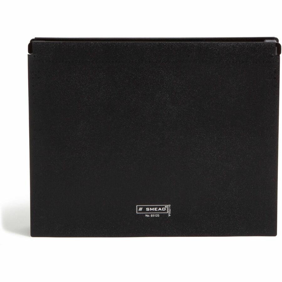 Smead Letter Expanding File - 8 1/2" x 11" - 7/8" Expansion - 13 Pocket(s) - 12 Divider(s) - Polypropylene - Black - 1 Each