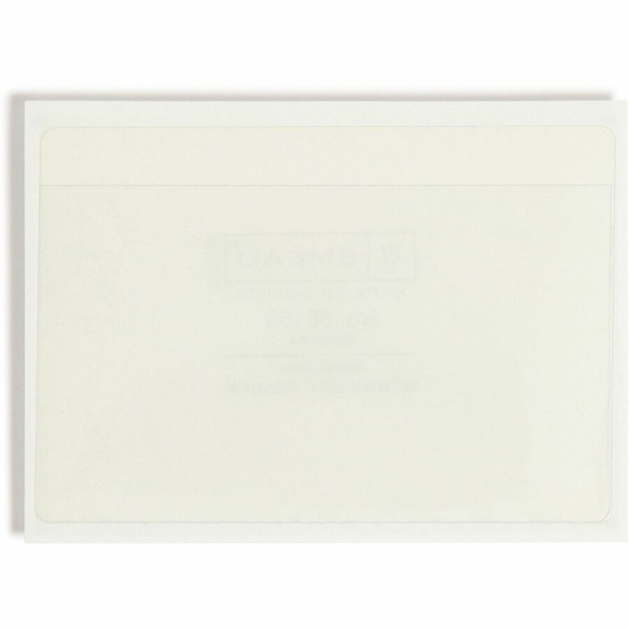 Smead Self-Adhesive Pockets - For 5 5/16" x 3 5/8" Sheet - Clear - Poly - 100 / Box