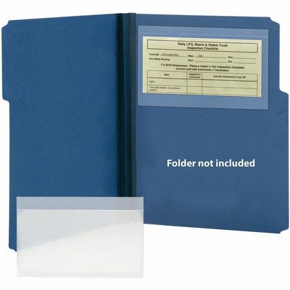 Smead Self-Adhesive Pockets - For 9" x 5 9/16" Sheet - Clear - Poly - 100 / Box