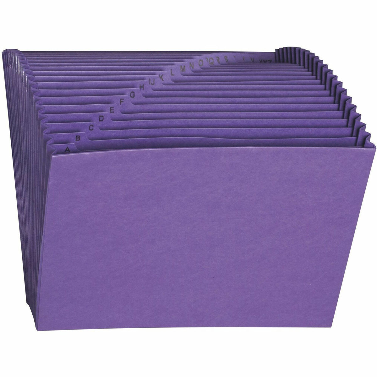 Smead Letter Recycled Expanding File - 8 1/2" x 11" - 7/8" Expansion - 21 Pocket(s) - 2 Plys - Purple - Reinforced Gusset - 10% Recycled - 1 Each