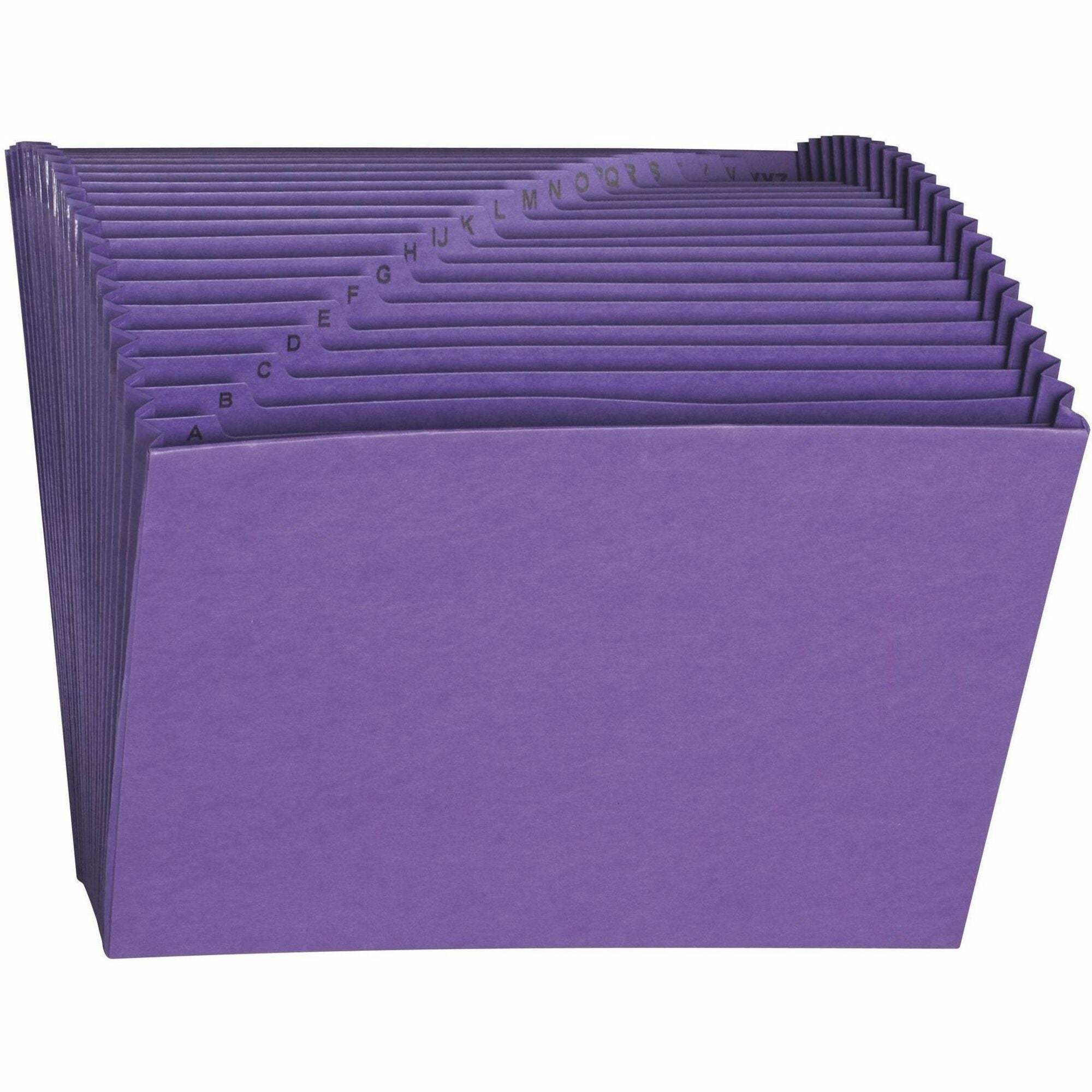 Smead Letter Recycled Expanding File - 8 1/2" x 11" - 7/8" Expansion - 21 Pocket(s) - 2 Plys - Purple - Reinforced Gusset - 10% Recycled - 1 Each