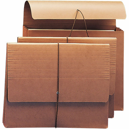 Smead Letter Recycled File Wallet - 8 1/2" x 11" - 3 1/2" Expansion - Redrope - Reinforced Gusset, Elastic Closure, Flap - 30% Recycled - 10 / Box