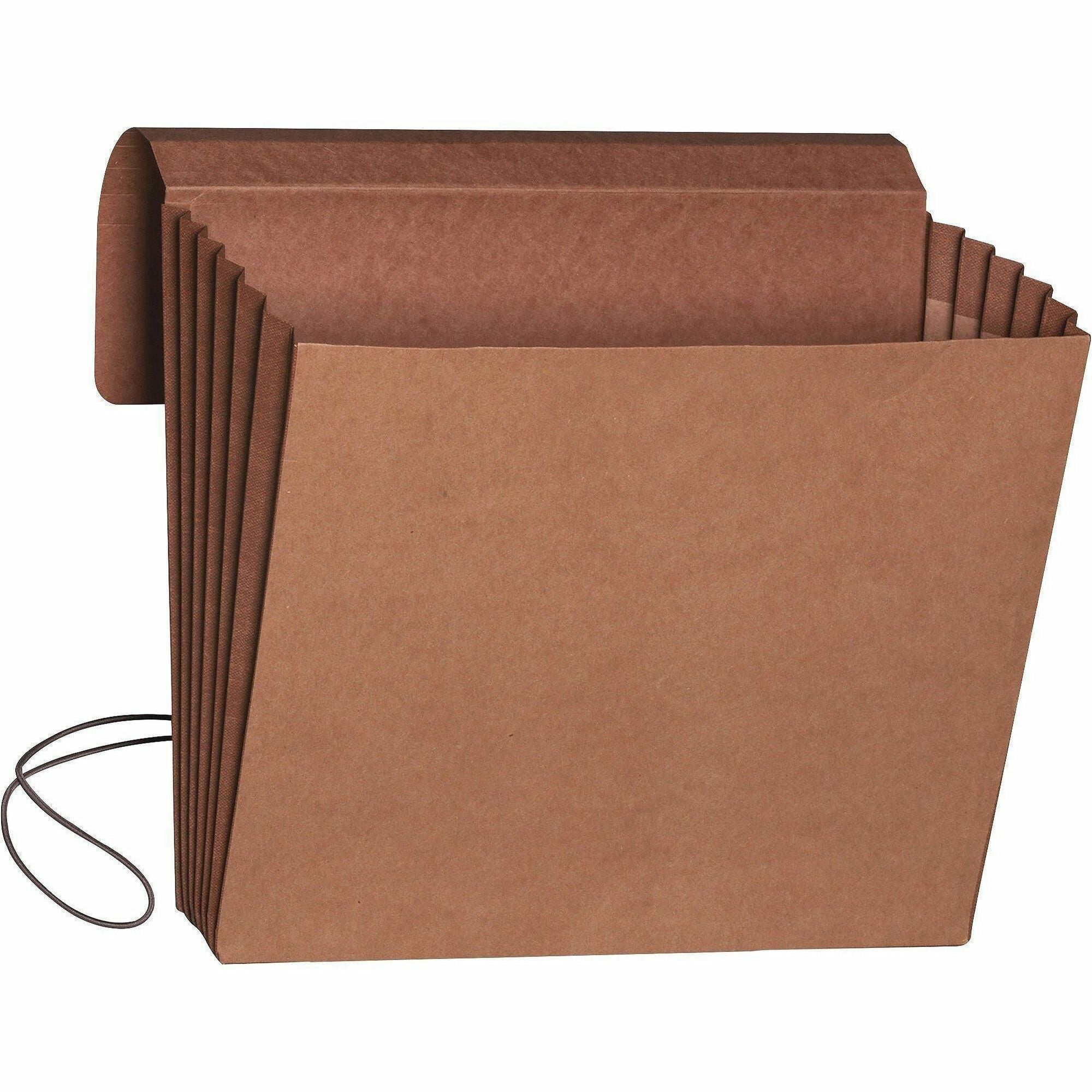 Smead Letter Recycled File Wallet - 8 1/2" x 11" - 5 1/4" Expansion - Redrope - Elastic Closure Flap - 30% Recycled - 10 / Box