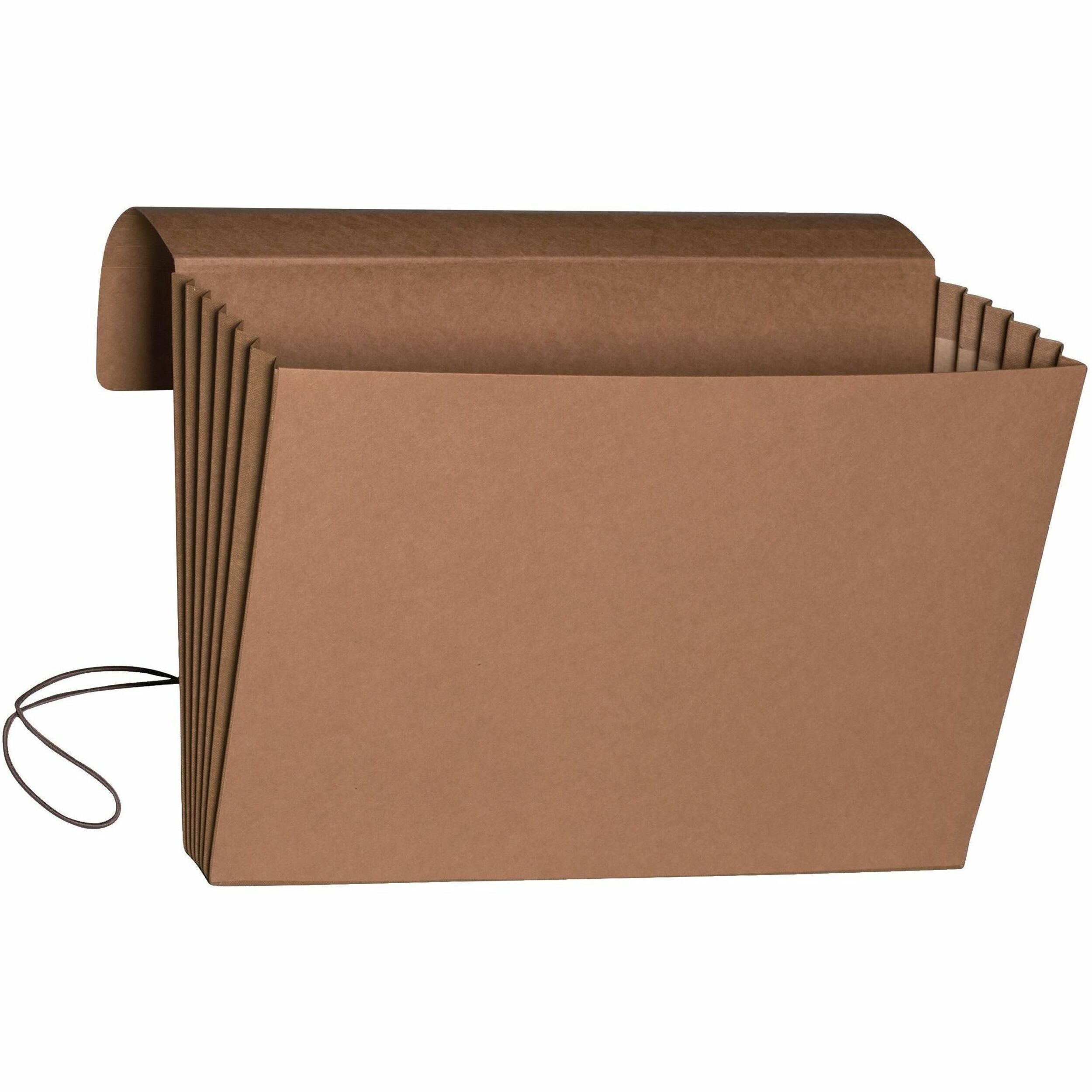 Smead Legal Recycled File Wallet - 8 1/2" x 14" - 5 1/4" Expansion - Redrope - Elastic Closure Flap - 30% Recycled - 10 / Box