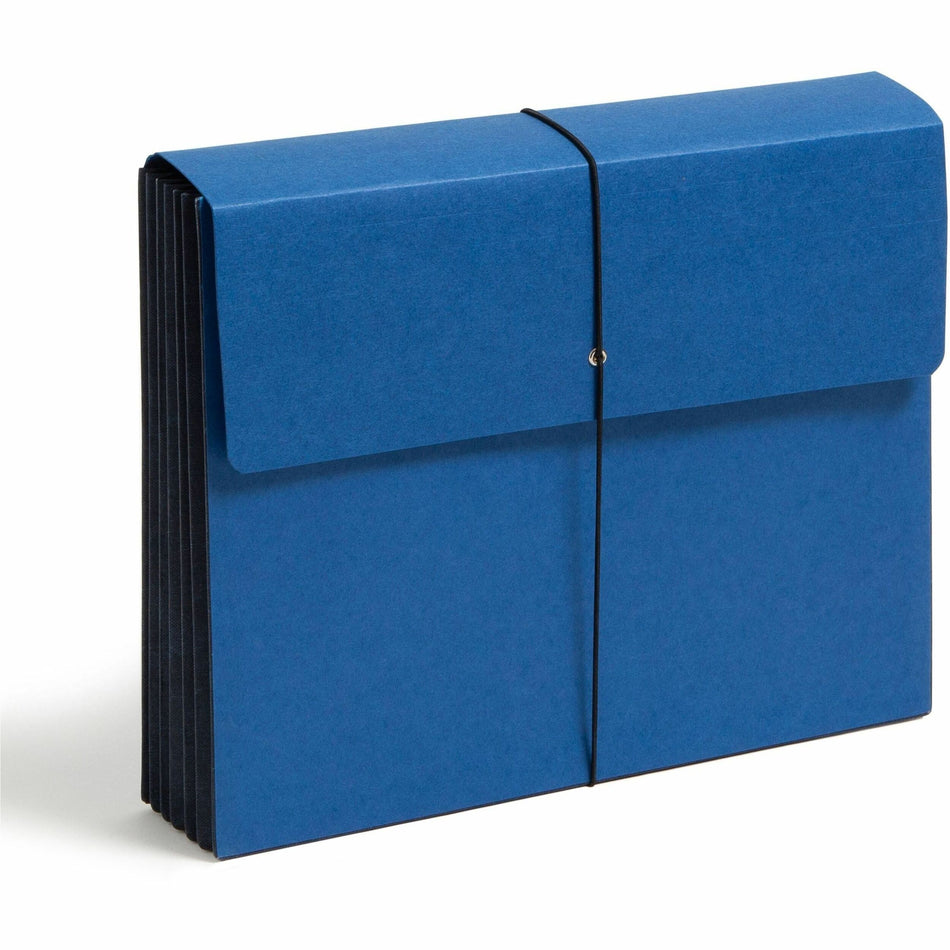 Smead Letter Recycled File Wallet - 8 1/2" x 11" - 5 1/4" Expansion - Navy - Elastic Closure, Reinforced Gusset - 10% Recycled - 1 Each