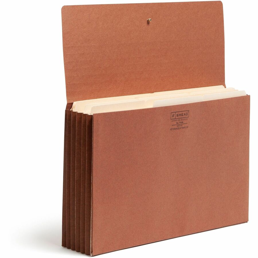 Smead Legal Recycled File Wallet - 8 1/2" x 14" - 5 1/4" Expansion - End Tab Location - 12.5 pt. - Redrope - Flap, Tear Resistant, Rounded Corner, Reinforced Gusset - 30% Recycled - 10 / Box