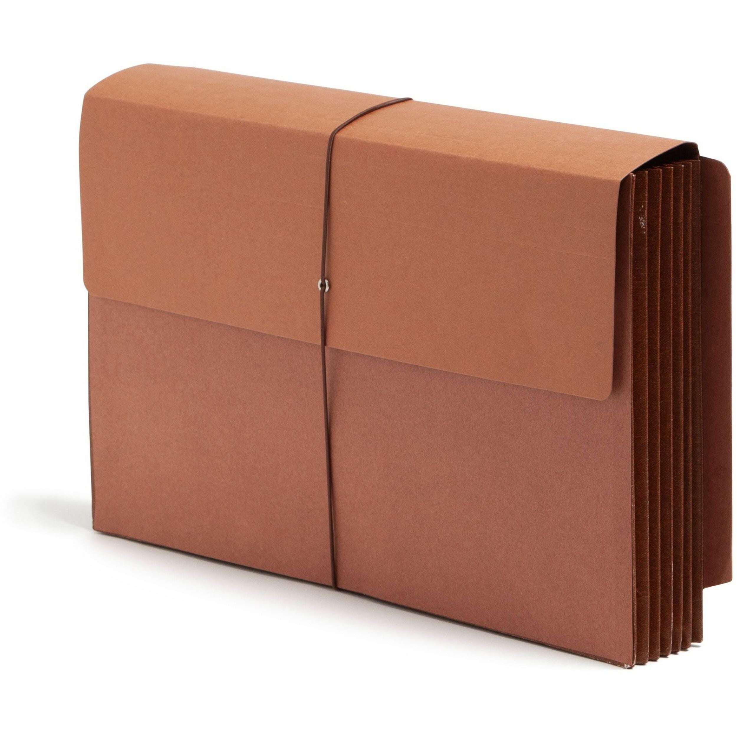 Smead Legal Recycled File Wallet - 8 1/2" x 14" - 5 1/4" Expansion - End Tab Location - 12.5 pt. - Redrope - Flap, Tear Resistant, Rounded Corner, Reinforced Gusset - 30% Recycled - 10 / Box